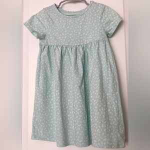 Cat & Jack Toddler Girls Printed Knit Short-Sleeve Babydoll Dress, Mint, Size 5T